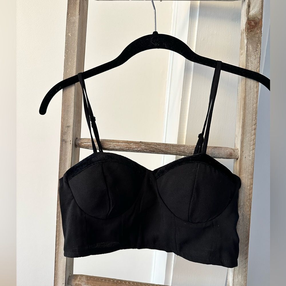 Goth Black Bustier Crop Top